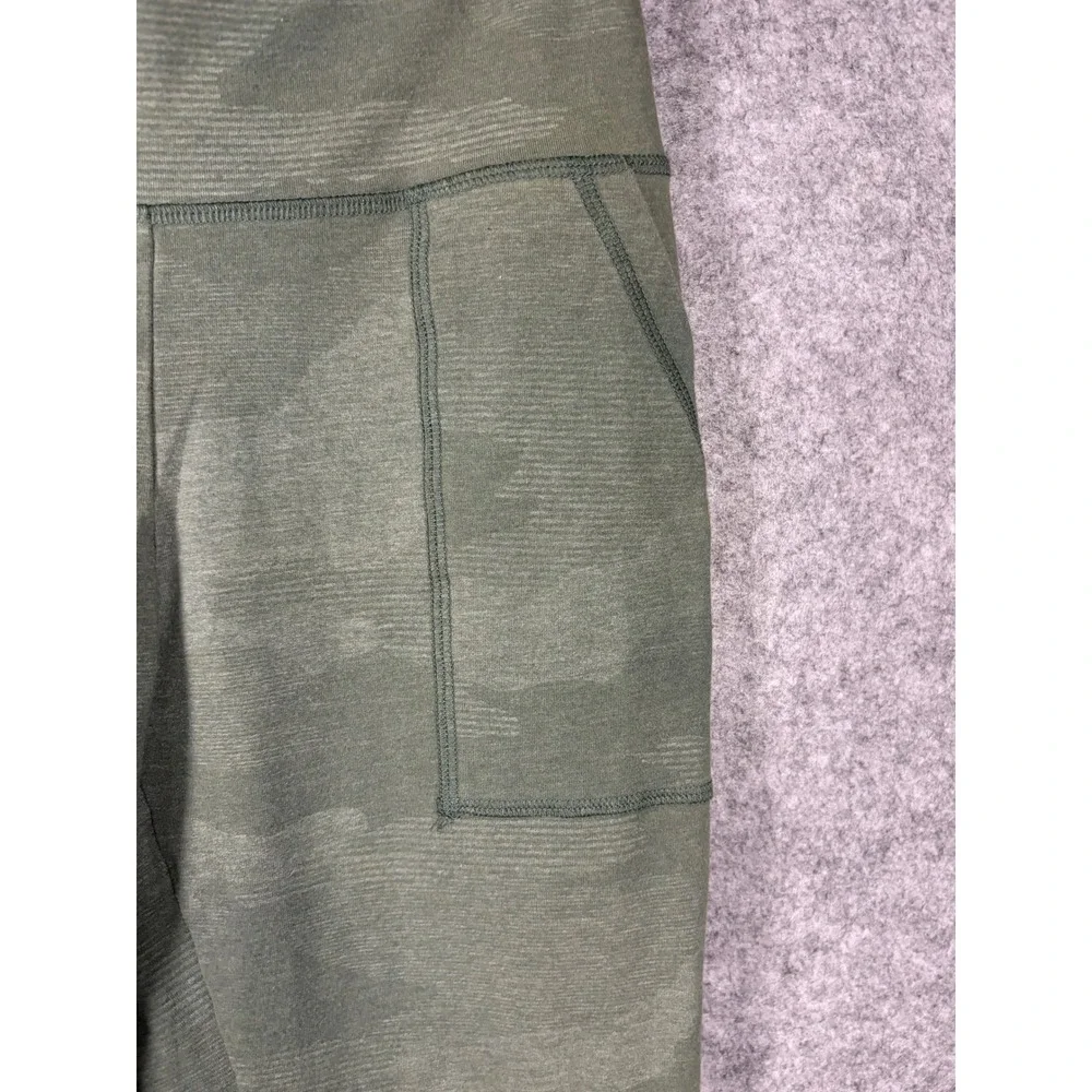 Aerie Chill Play Move Womens Green Camo High Waisted Pocket Leggings Size Medium